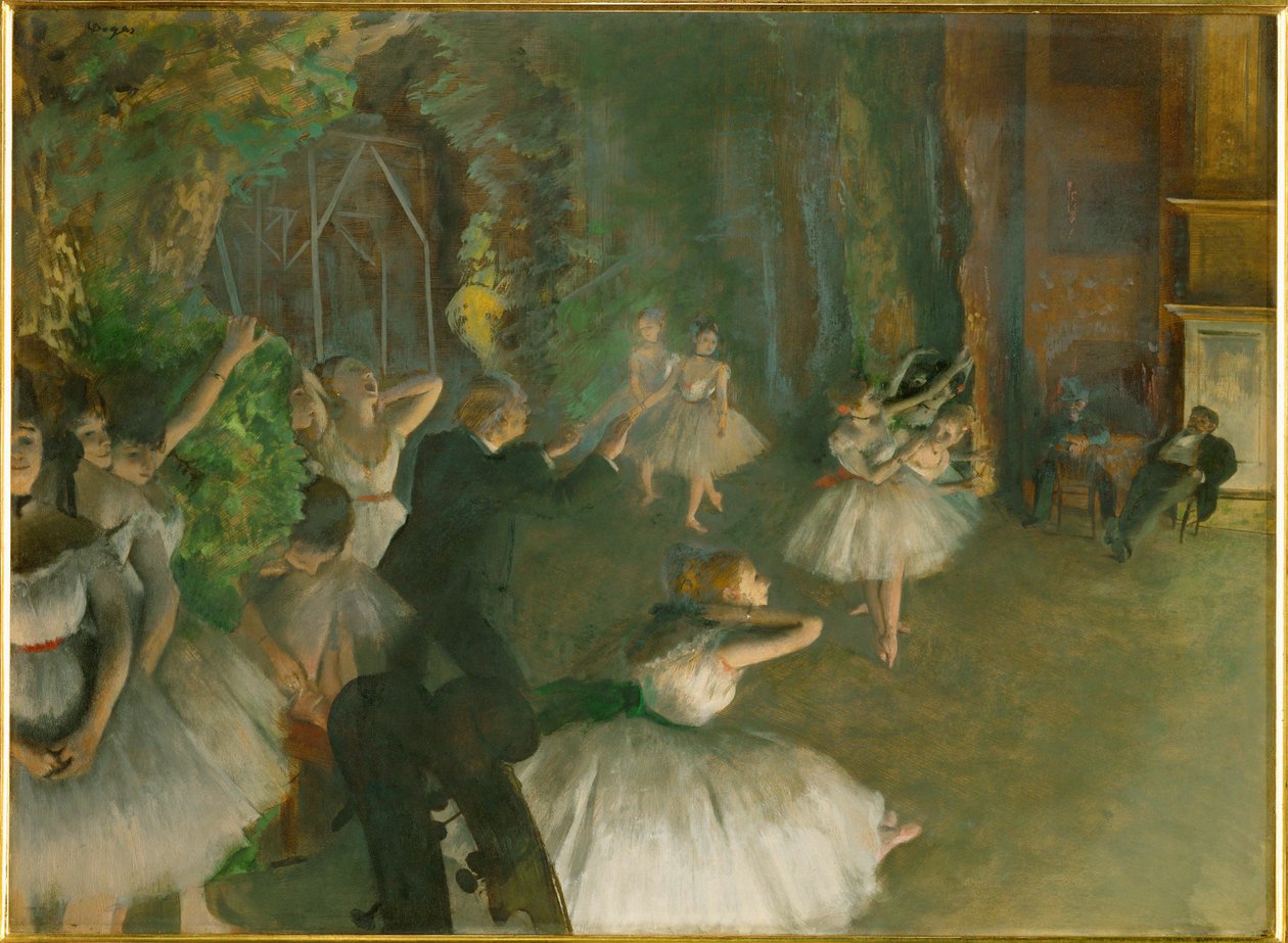 Rehearsal of a Ballet on Stage by Edgar Degas