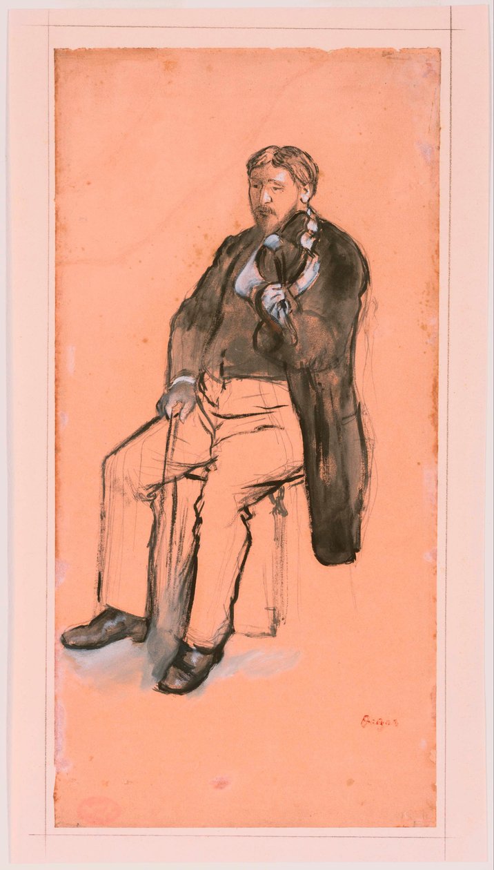 Seated Violin Player by Edgar Degas