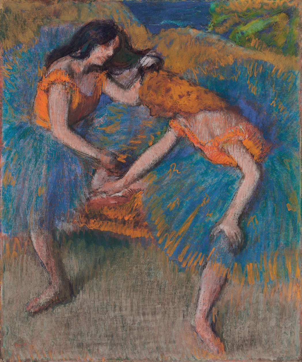 Two Dancers with Yellow Corsages, c.1902 by Edgar Degas