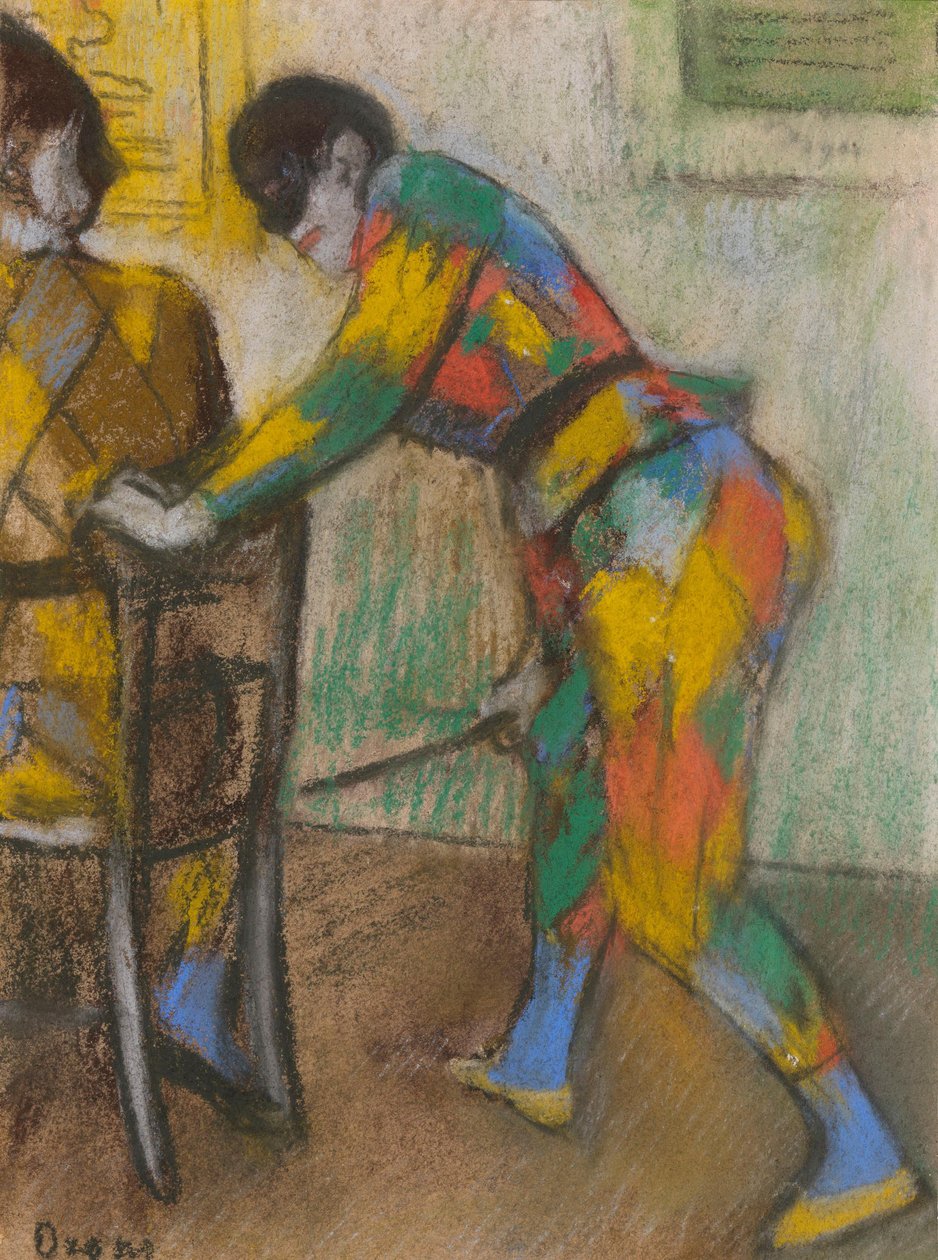 Two Harlequins by Edgar Degas