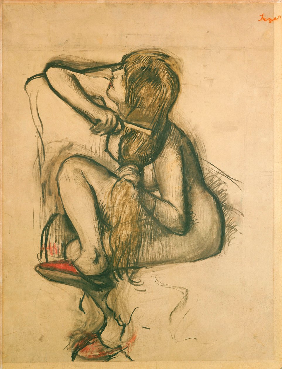 Woman Combing her Hair by Edgar Degas
