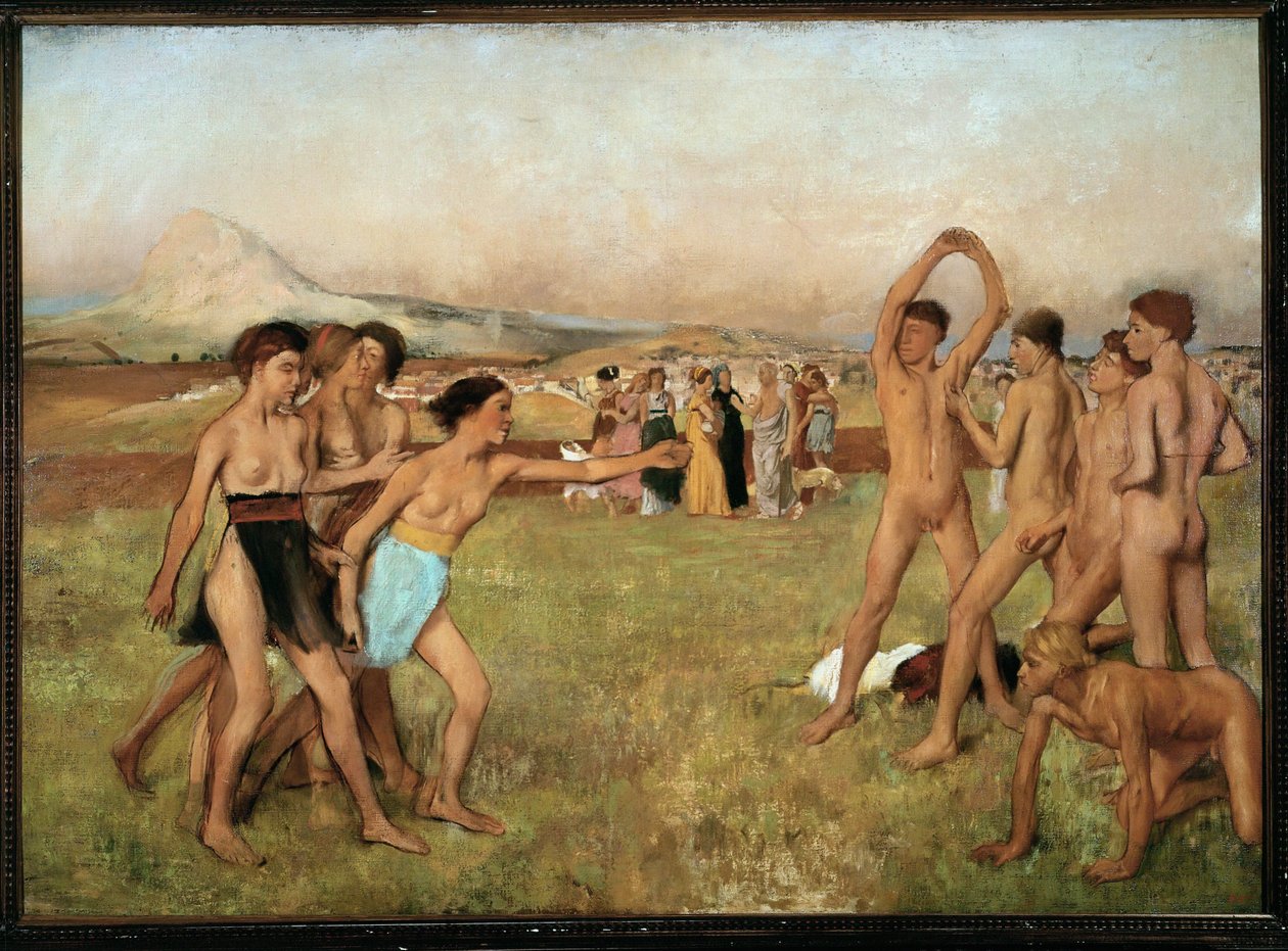 Young Spartans Exercising by Edgar Degas