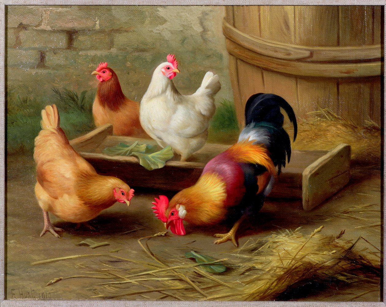 Farmyard Scene by Edgar Hunt