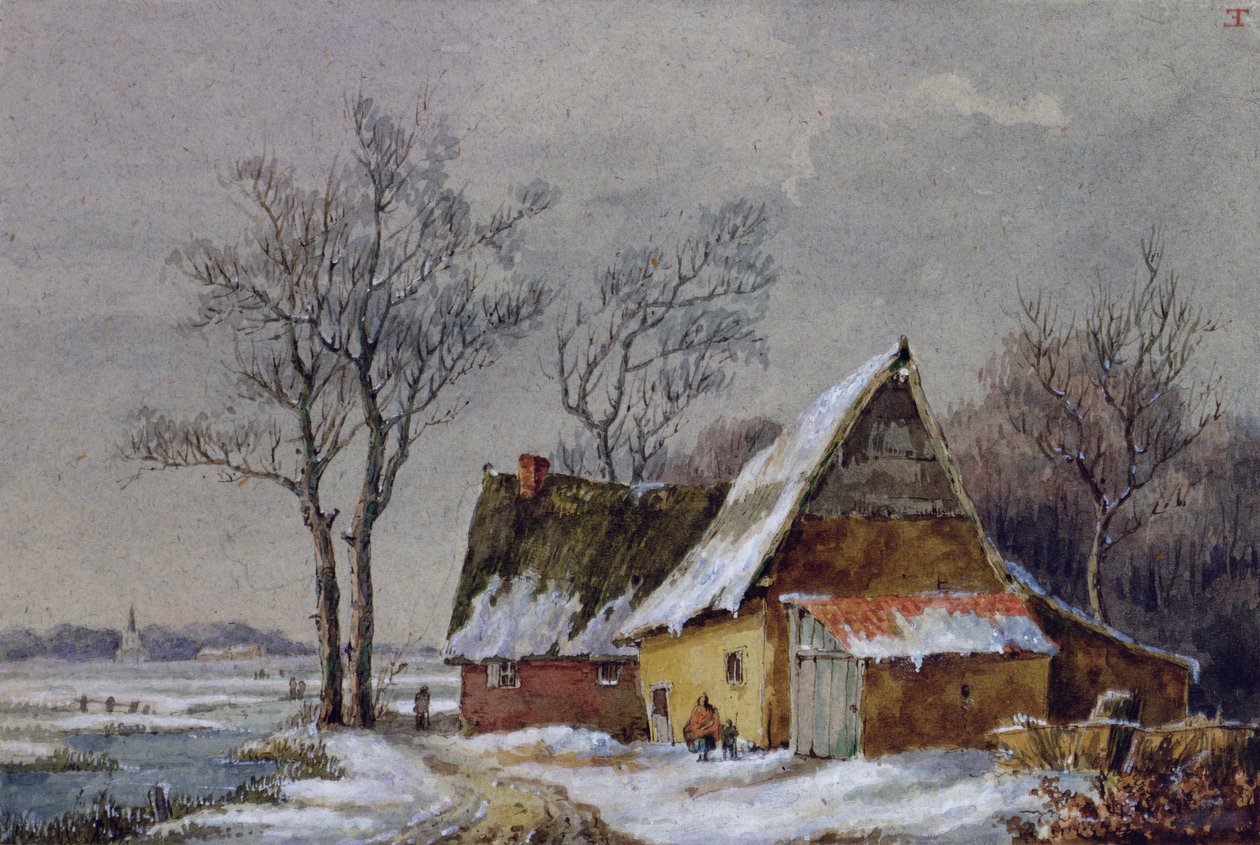 Winter Scene in the Low Countries by Edmond Jean