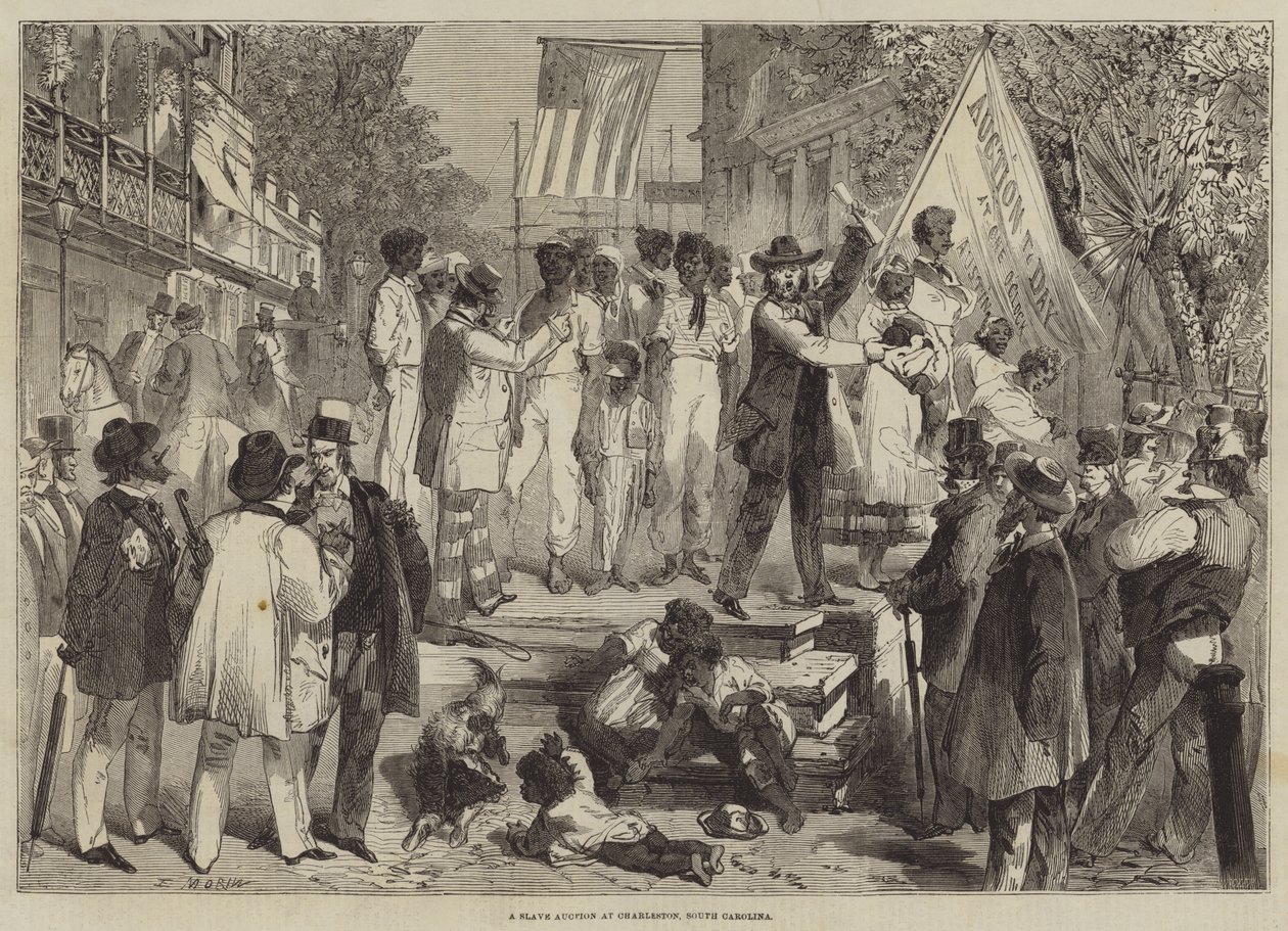 A Slave Auction at Charleston, South Carolina by Edmond (after) Morin