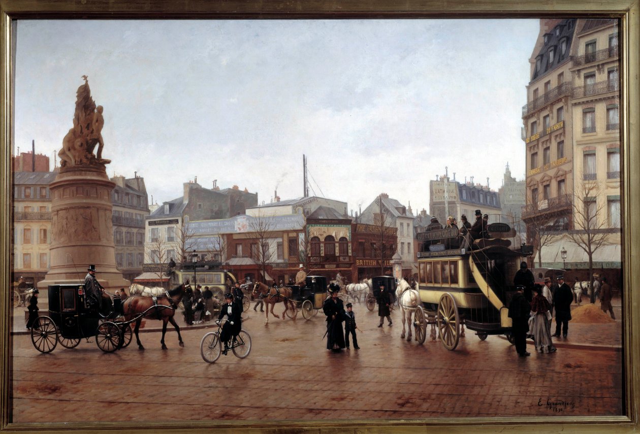 View of Place Clichy in 1896 by Edmond Grandjean by Edmond Georges Grandjean
