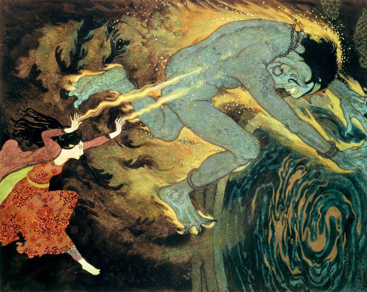 The Princess Burns the Elfrite to Death, from The Story of the Three Calenders in 