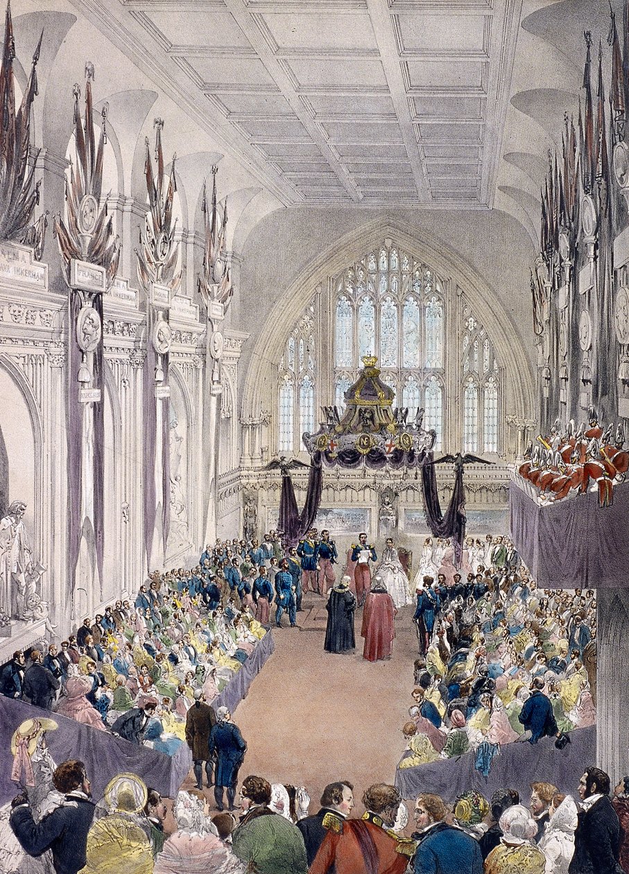 Napoleon III and Empress Eugenie at Guildhall, London by Edmund Morin