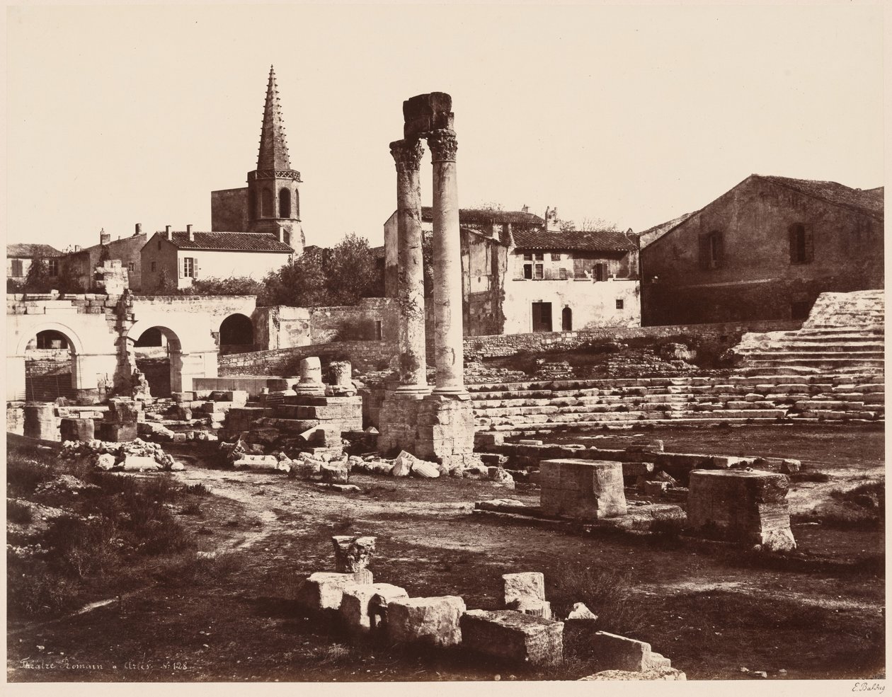 Roman Theater in Arles, c. 1855 by Edouard-Denis Baldus