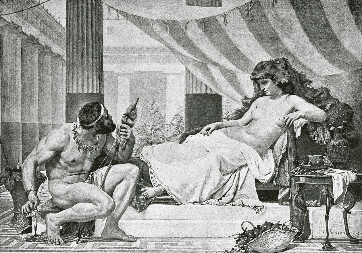 Hercules at the Feet of Omphale by Edouard-Joseph (after) Dantan