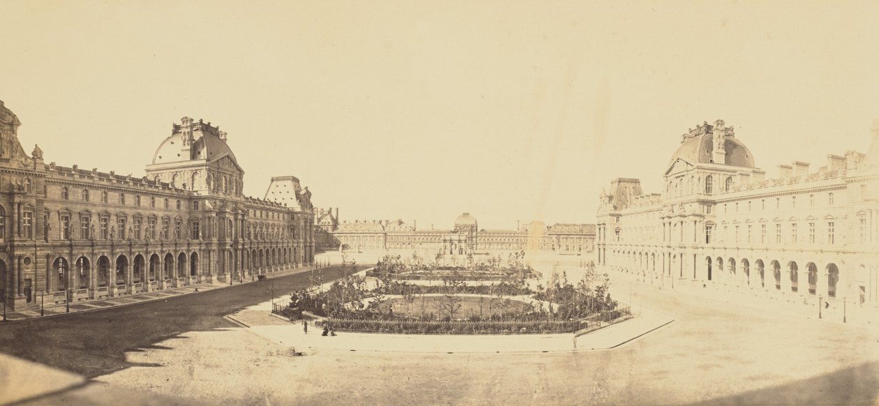 [The Cour Napoléon Looking Towards the Tuileries, Louvre, Paris] by Édouard Baldus