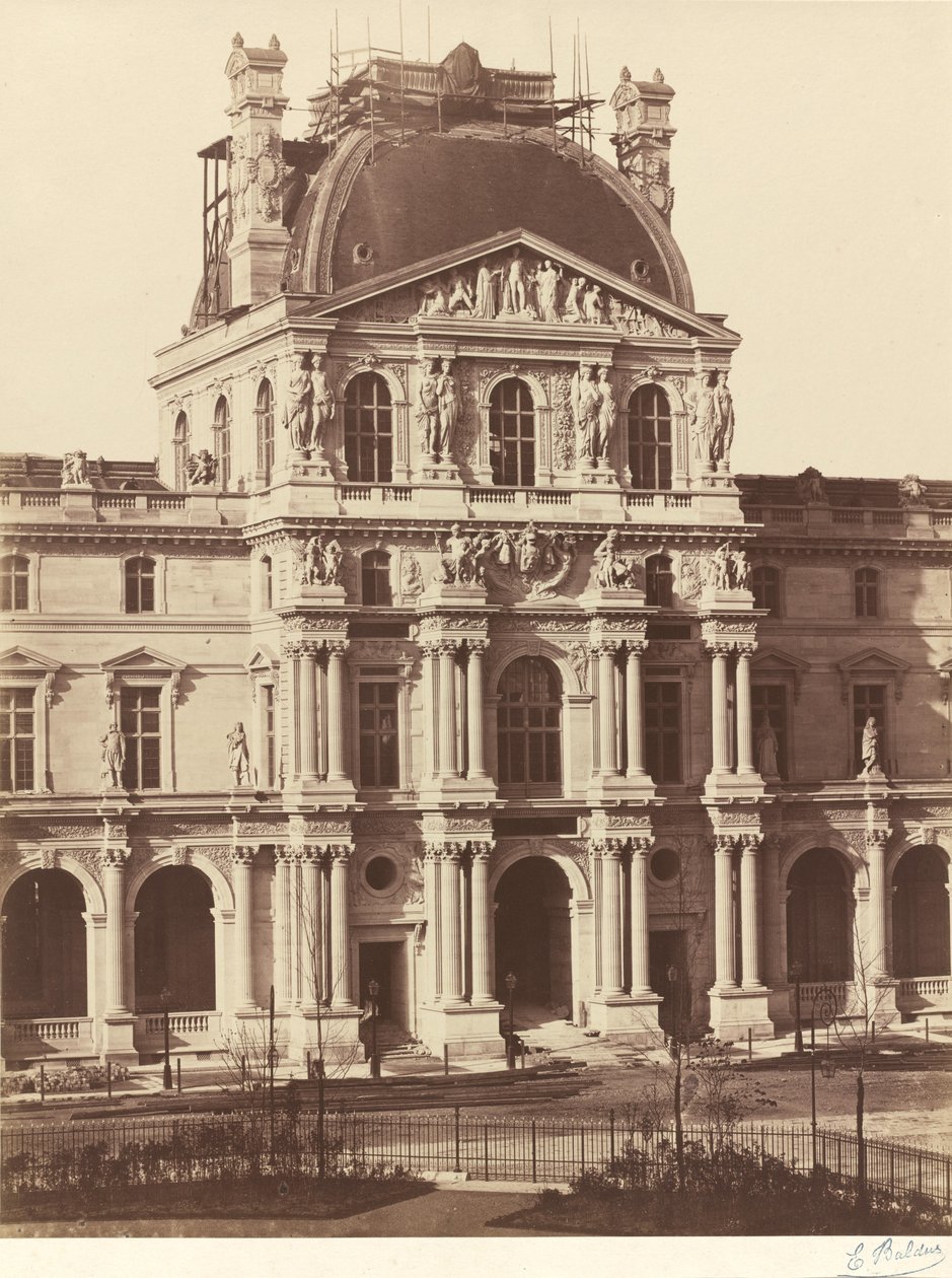 View of the Louvre by Edouard-Denis Baldus