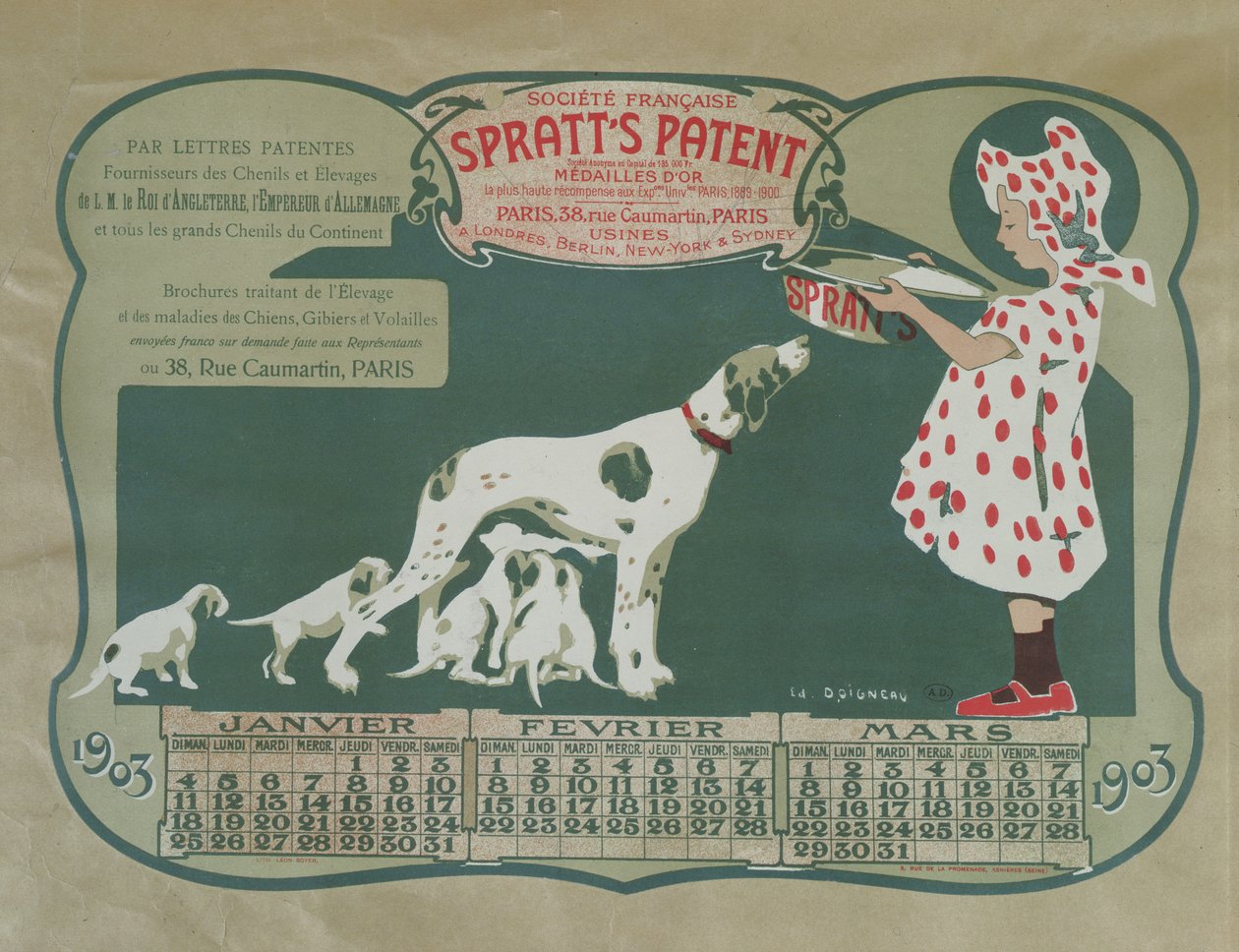 Cover of a Calendar Promoting Spratt