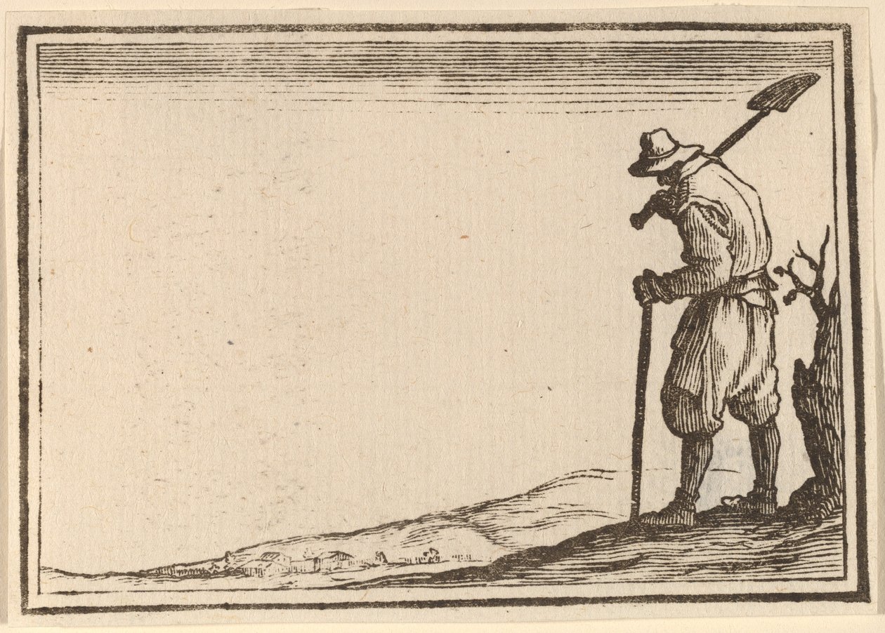 Peasant with Shovel on His Shoulder by Edouard Eckman after Jacques Callot