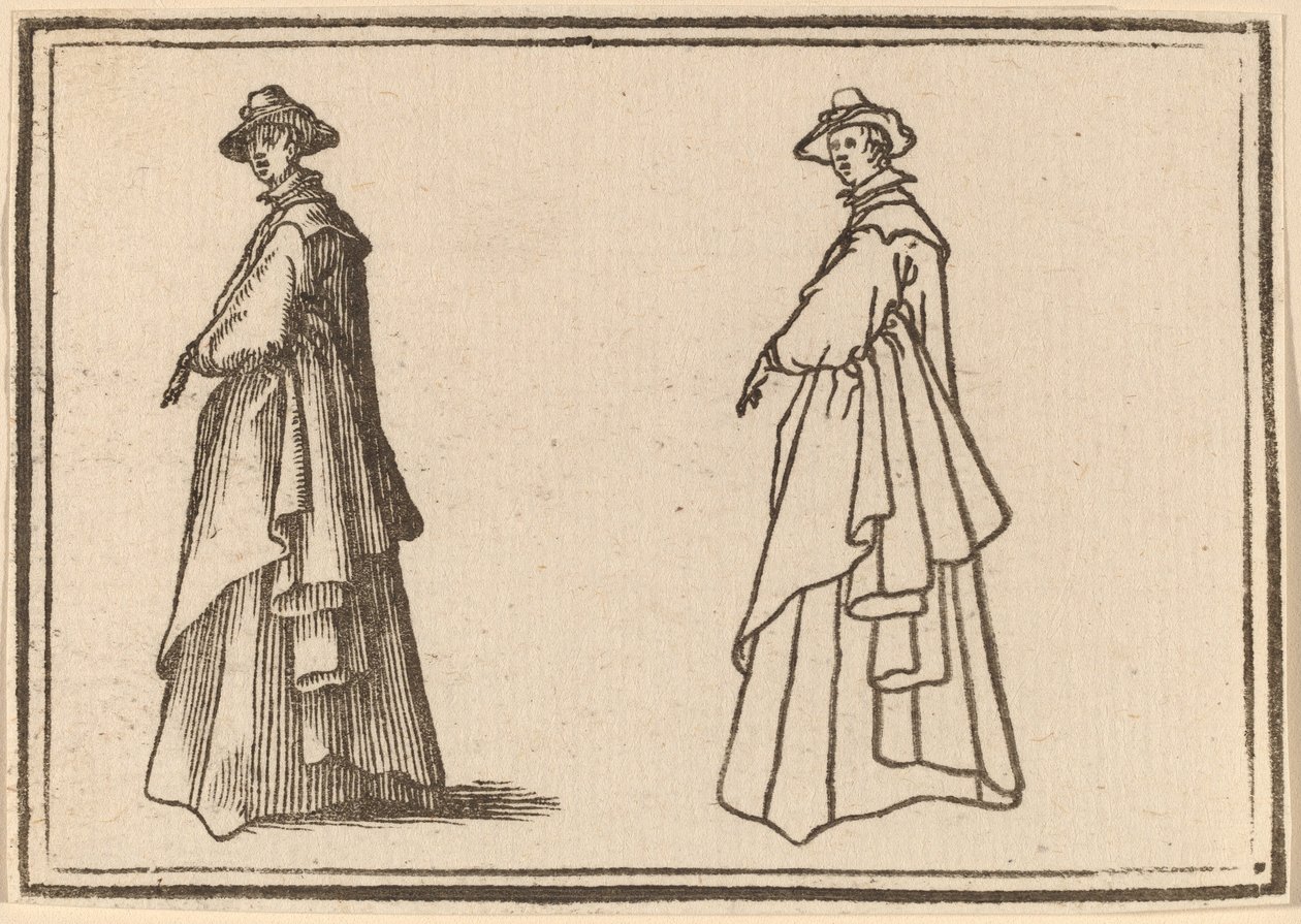 Standing Woman in a Great Coat by Edouard Eckman after Jacques Callot