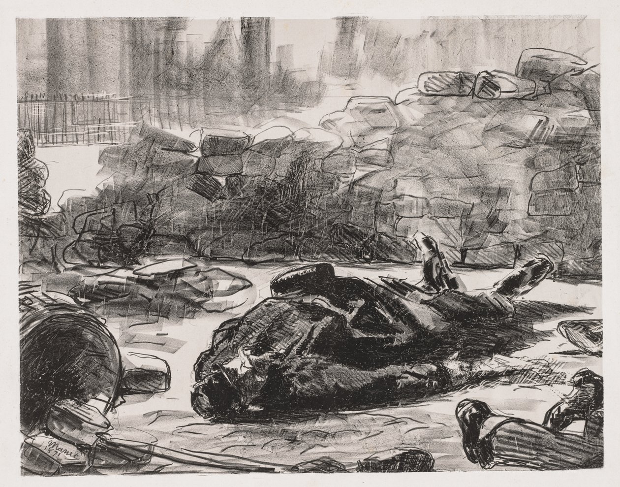 Civil War Scene of the Commune of Paris, 1871 by Édouard Manet