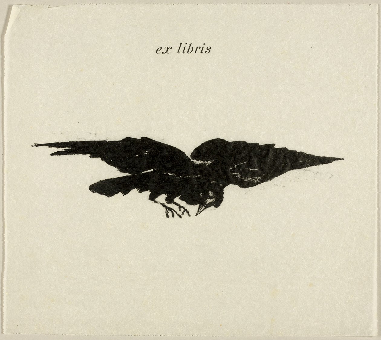 Flying Raven: ex libris, from The Raven (Le Corbeau) by Édouard Manet
