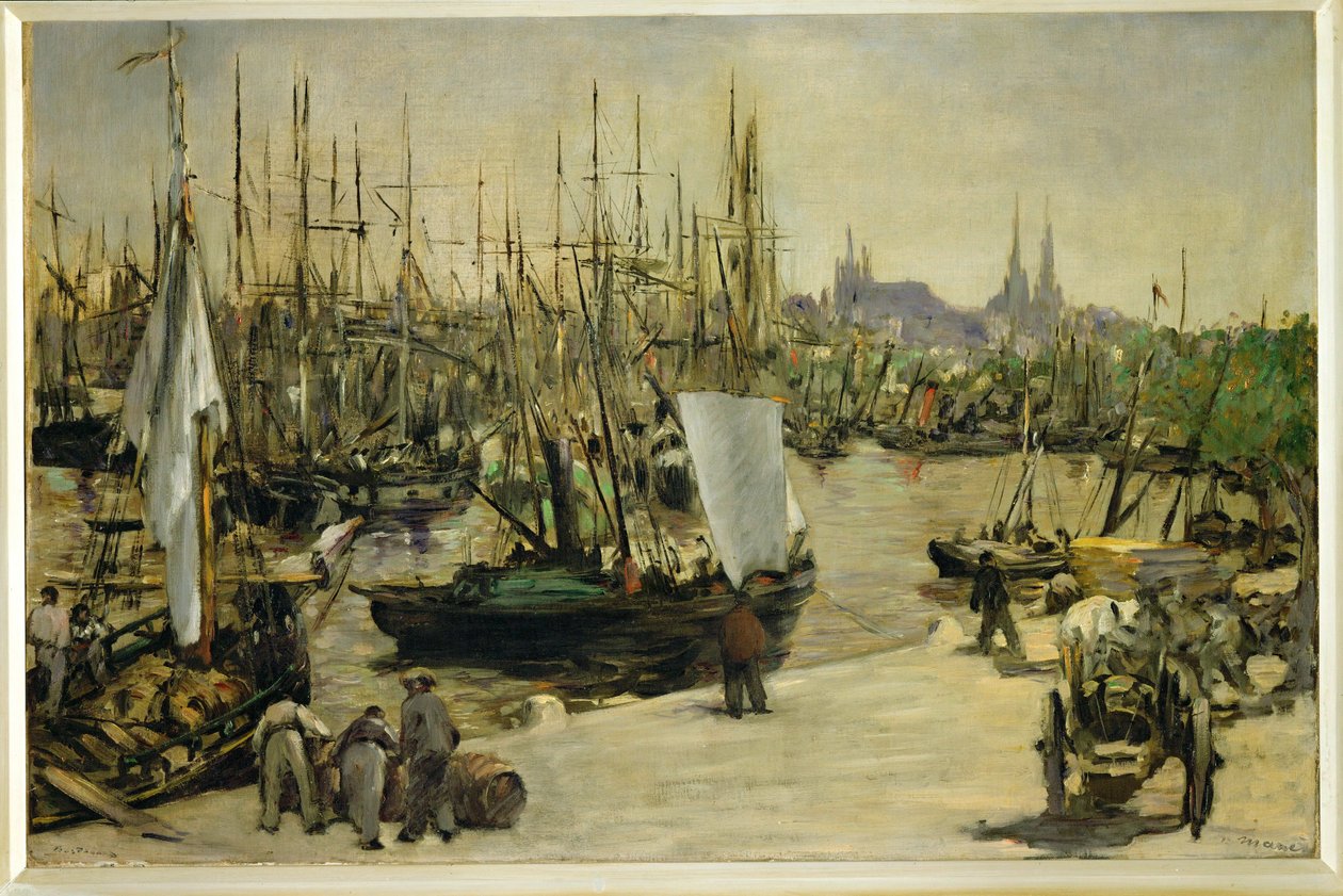 The Port of Bordeaux, France by Edouard Manet