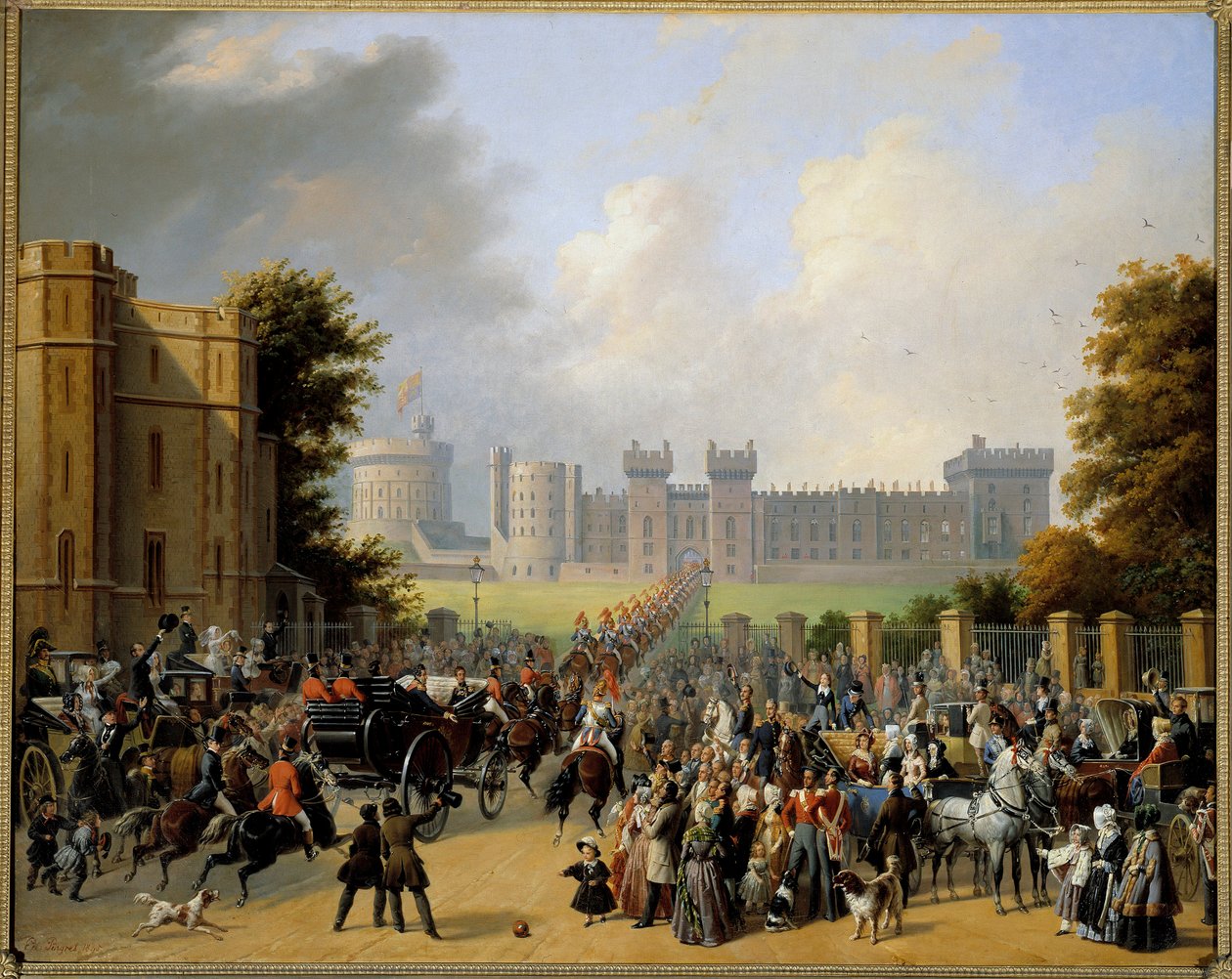 Arrival of Louis Philippe I at the Castle of Windsor on October 8, 1844 by Edouard Pingret