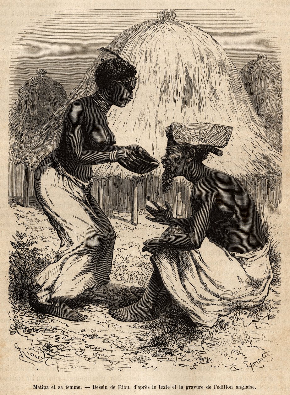 Matipa, an indigenous man serving drinks to Livingstone