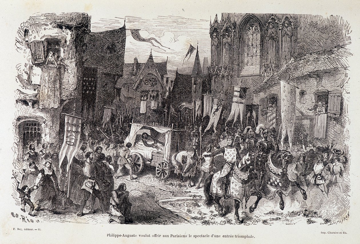 Philippe Auguste Wanted to Offer Parisians the Spectacle of a Triumphant Start, 12th Century by Edouard Riou