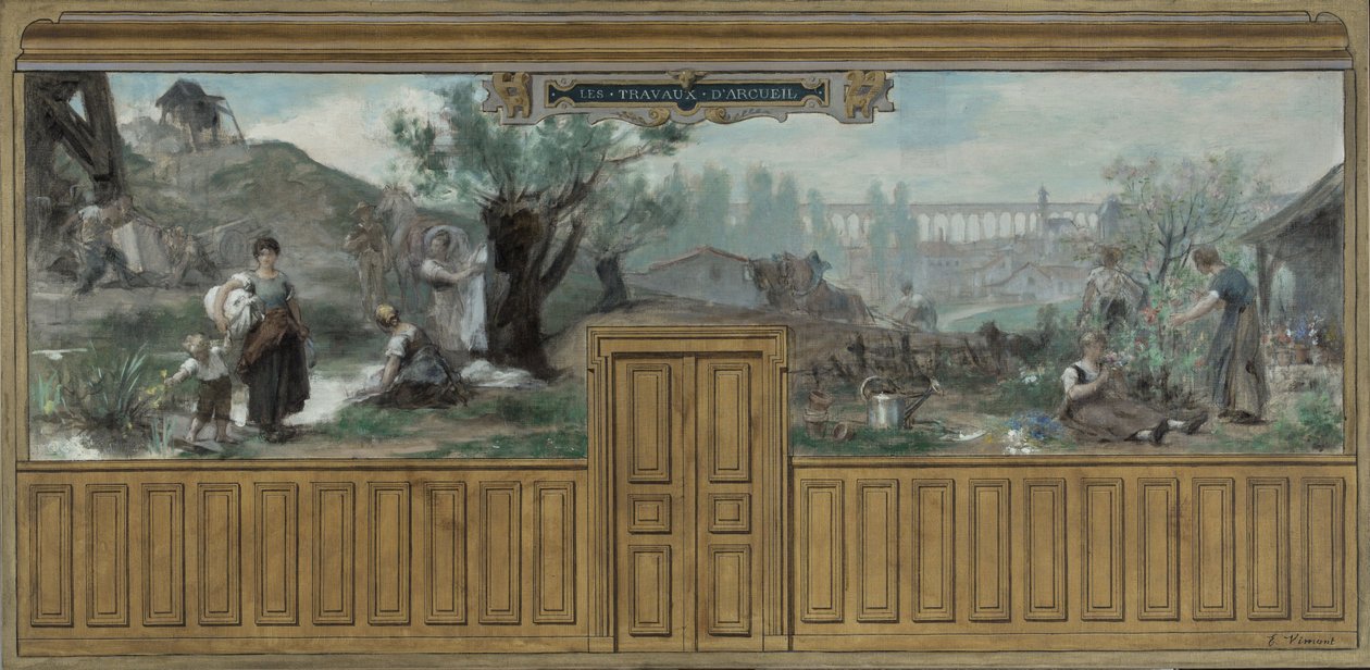 Sketch for the Arcueil-Cachan Town Hall: The Works of Arcueil by Edouard Vimont