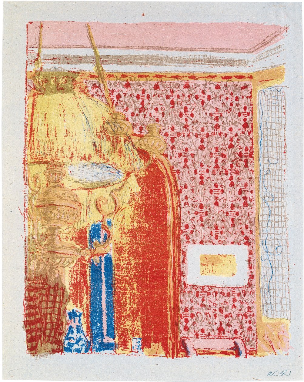 Interior with Pink Drapes II by Edouard Vuillard