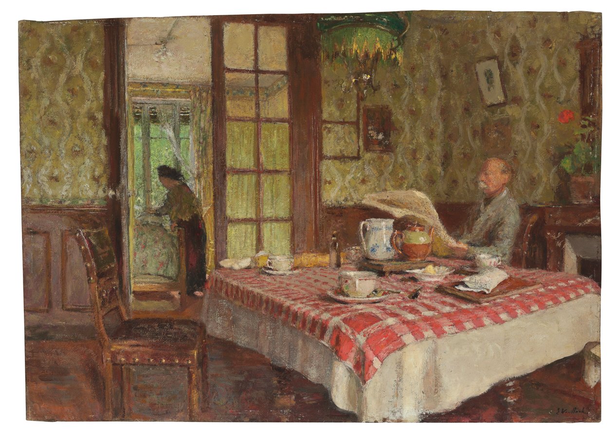 Reading in the Dining Room, Vaucresson by Edouard Vuillard