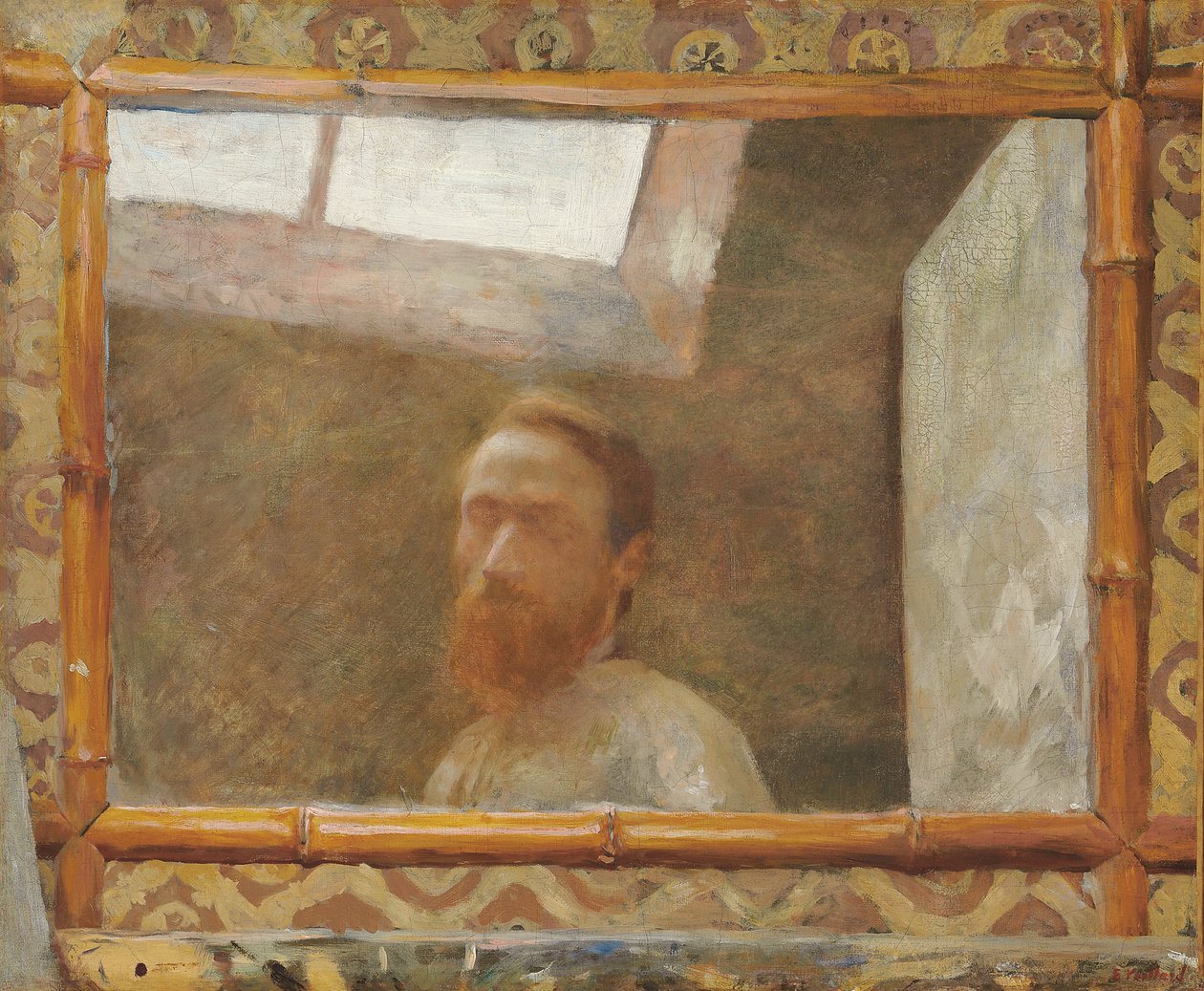 Self Portrait with a Bamboo Mirror (c.1890) by Edouard Vuillard