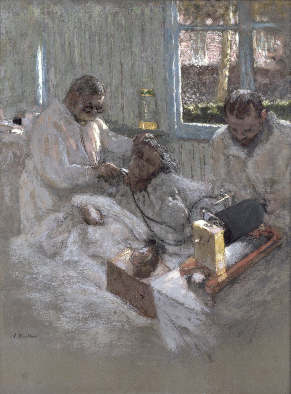 The Cardiologist Henri Vaquez (1860-1936) and his Assistant, Doctor Parvu, at la Pitie, c.1918-21 by Edouard Vuillard