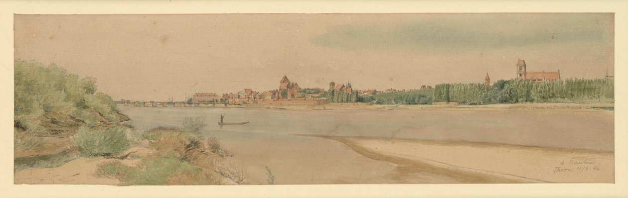 View of Thorn with the Vistula by Eduard Gaertner