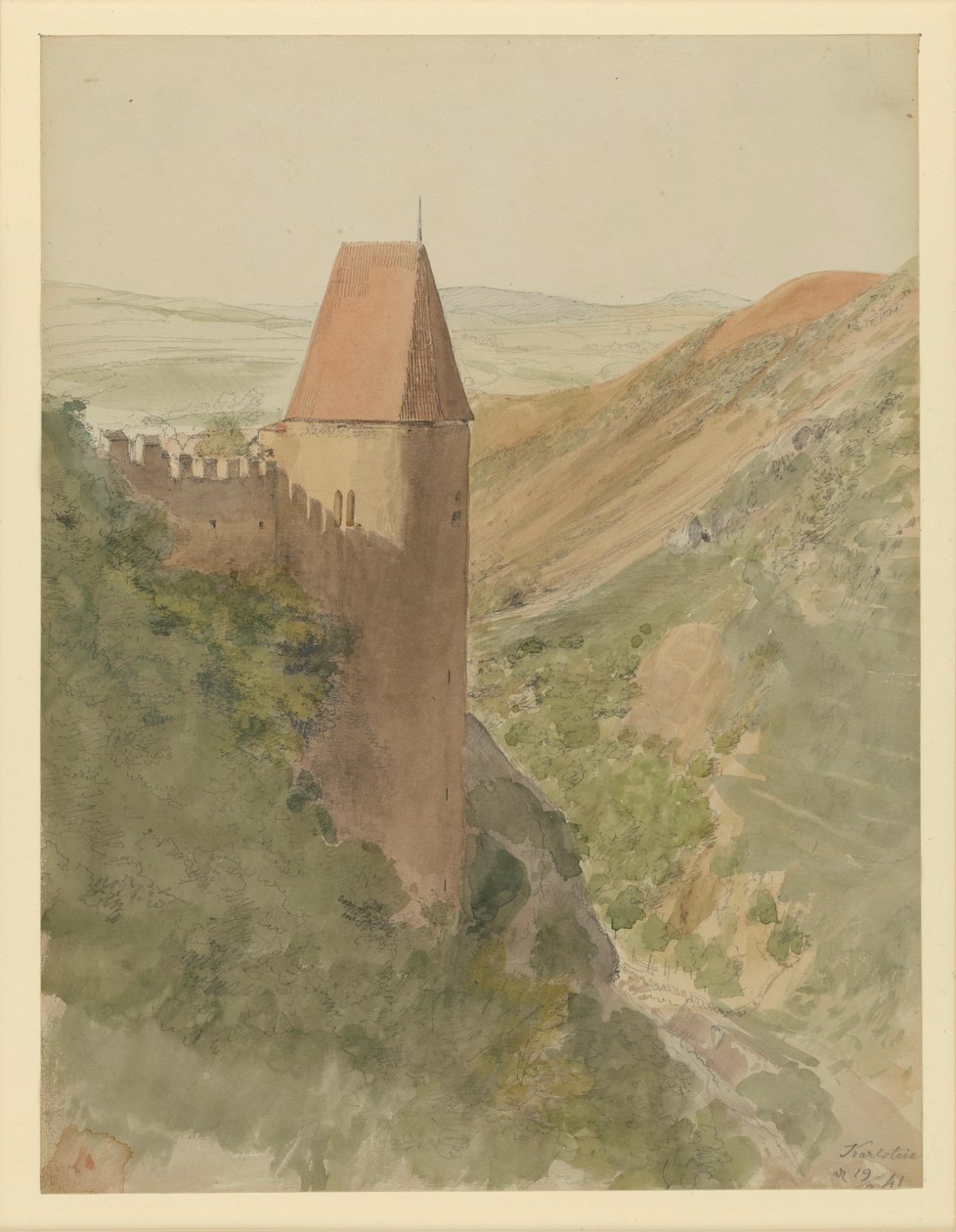 Karlstein Castle in Bohemia by Eduard Gaertner