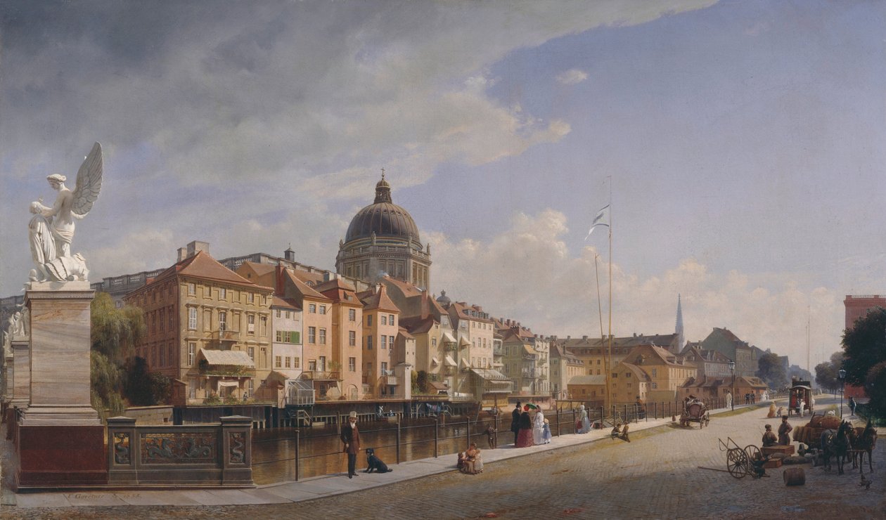 Rear View of the Houses at Schloßfreiheit by Eduard Gaertner
