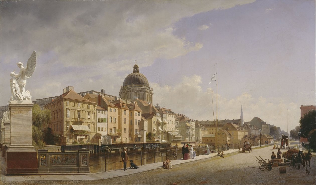 Rear View of the Houses at Schloßfreiheit by Eduard Gaertner