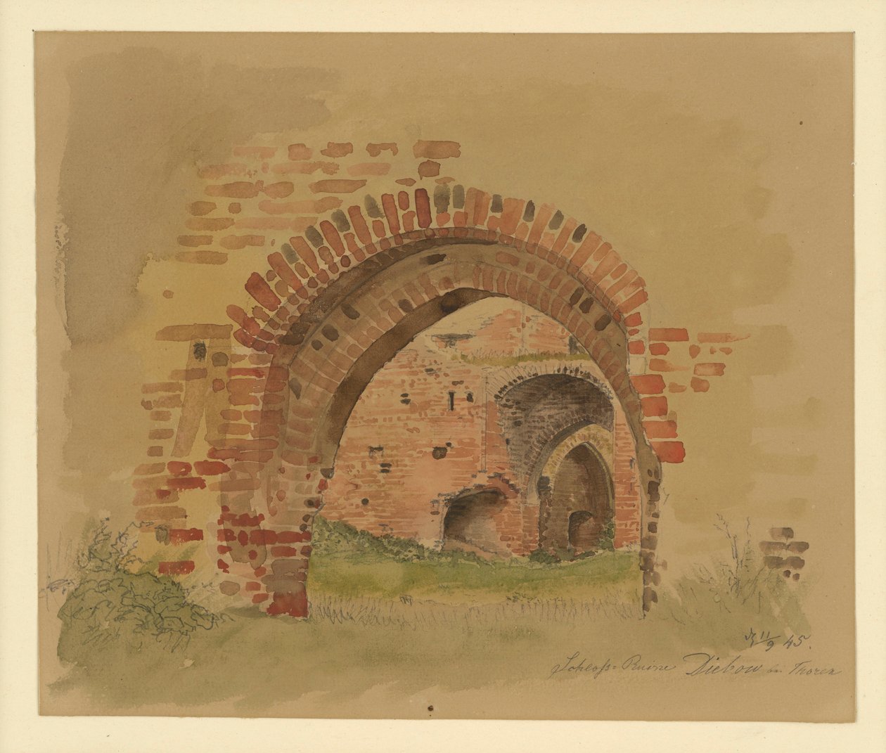 Castle Ruins Diebow near Thorn by Eduard Gaertner