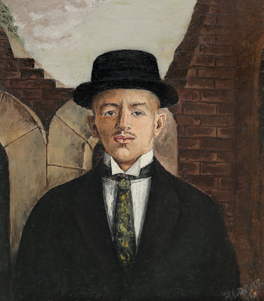Portrait of the Poet Vasili Kamensky in a Top Hat by Eduard Gustavovich Shiman