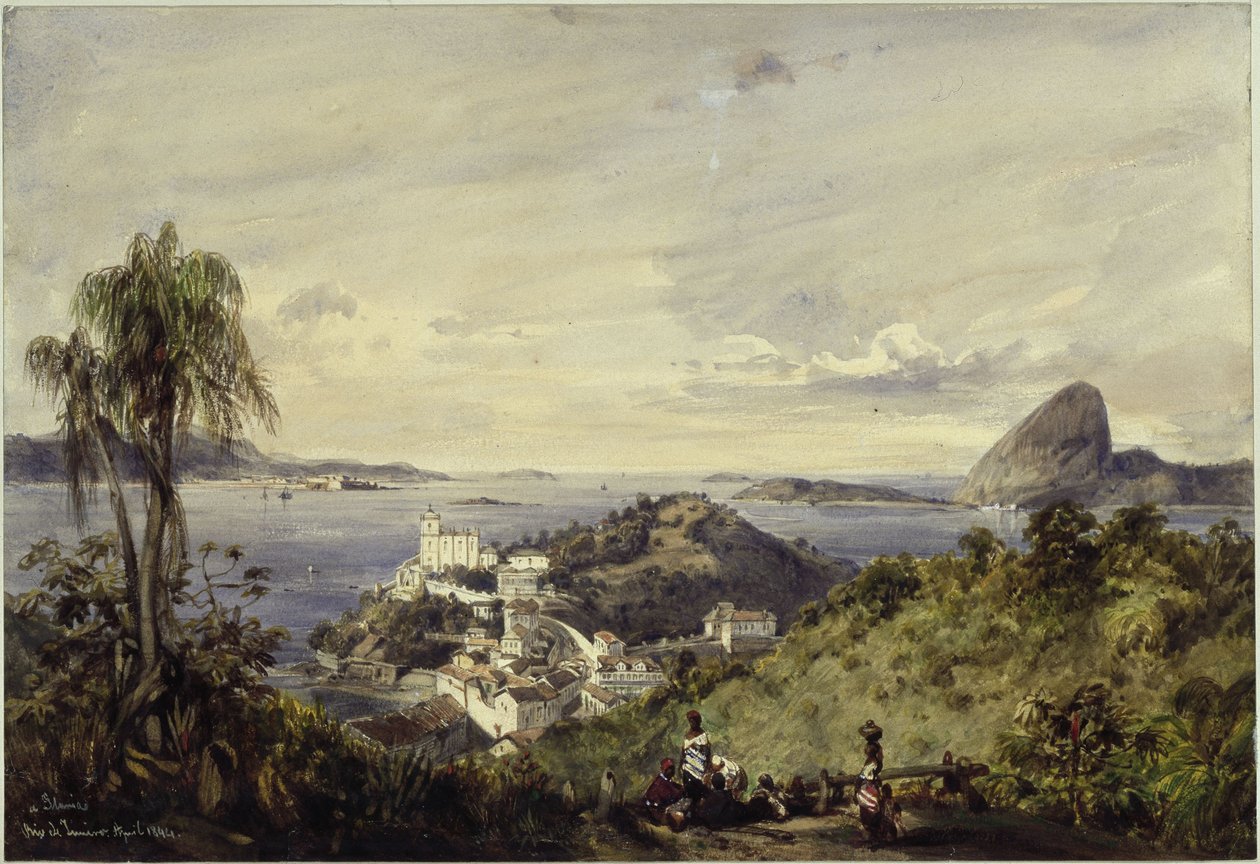 Bay of Rio de Janeiro with Corcovado by Eduard Hildebrandt