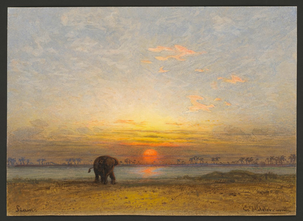 Sunset in Siam by Eduard Hildebrandt