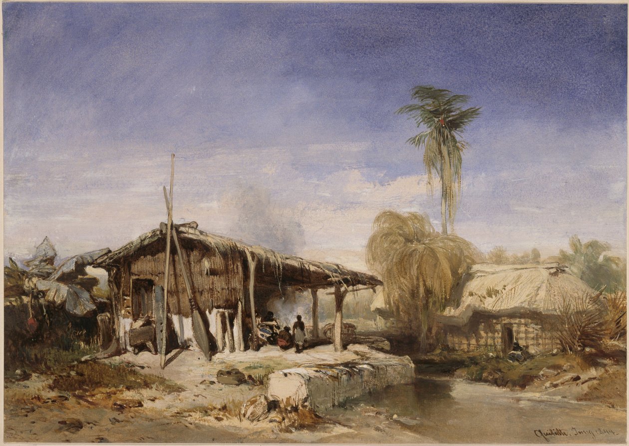 Residential Houses by a Small Body of Water in the Quititte Area by Eduard Hildebrandt