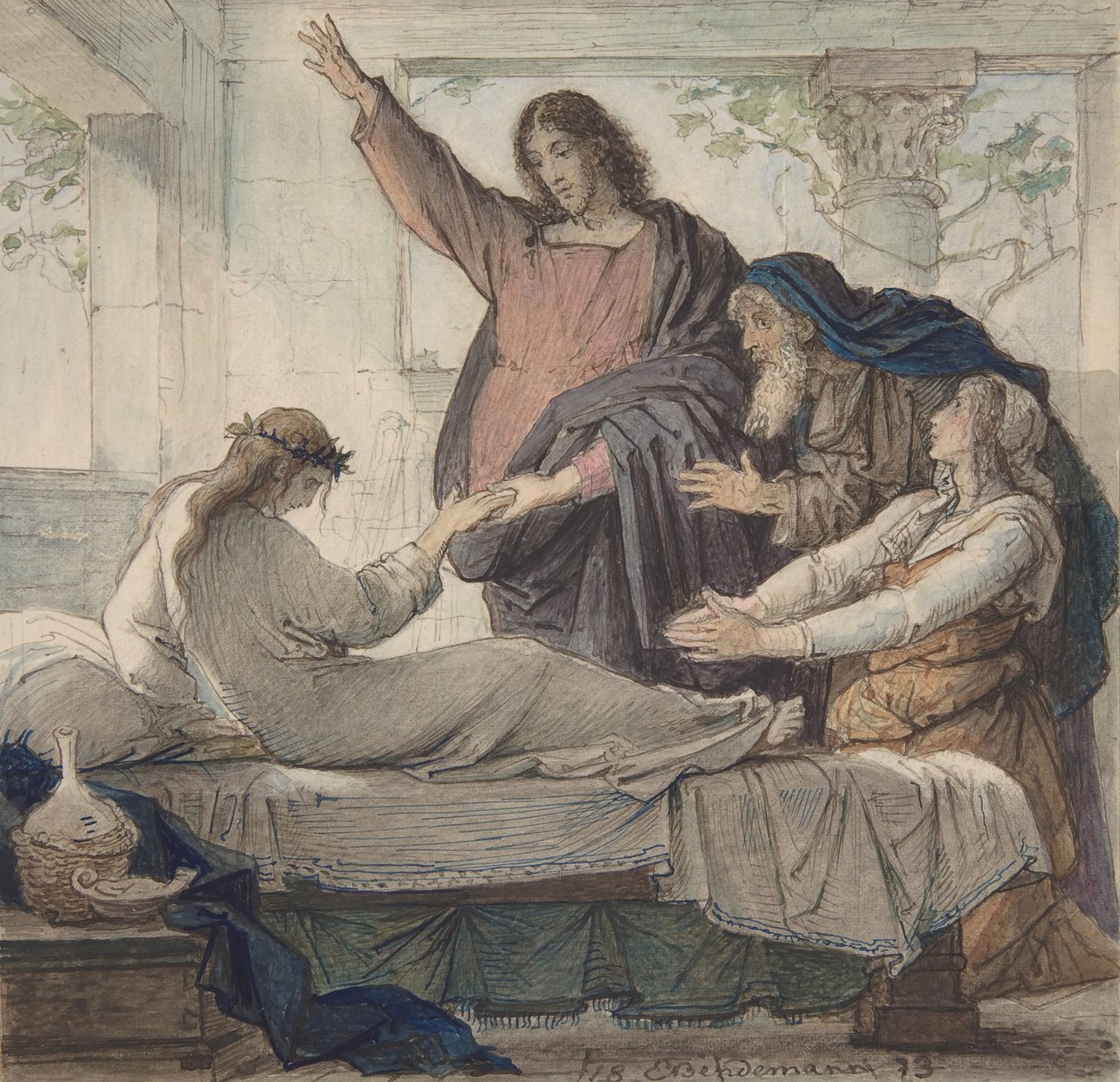The Raising of the Daughter of Jairus by Eduard Julius Friedrich Bendemann