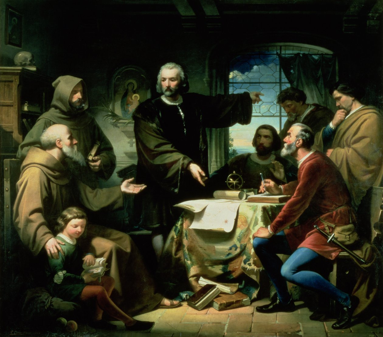 Christopher Columbus (1451-1506) in the Monastery of la Rabida, 1856 by Eduardo Cano de la Peña