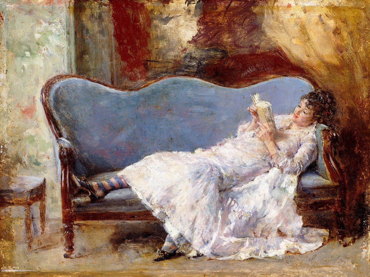 A Lady Reading by Eduardo Leon Garrido