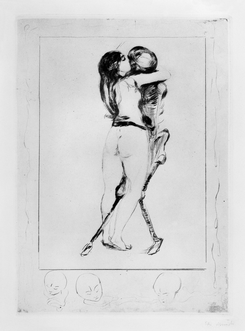 The Maiden and Death by Edvard Munch