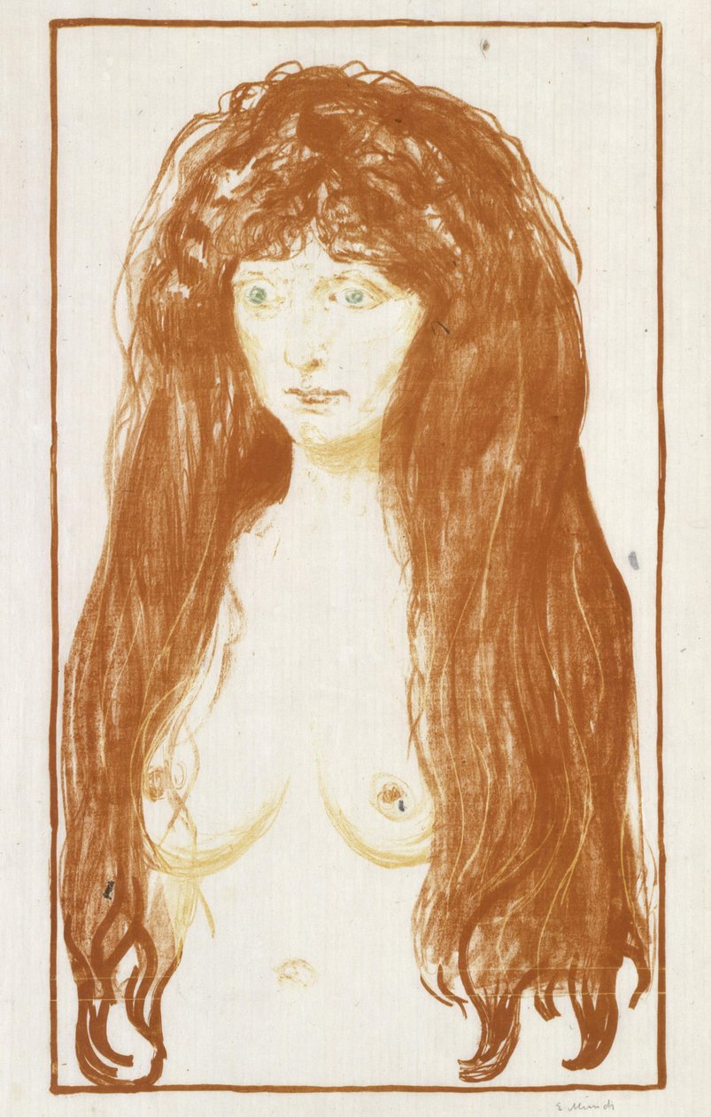 The Sin (Girl with Red Hair and Green Eyes) by Edvard Munch