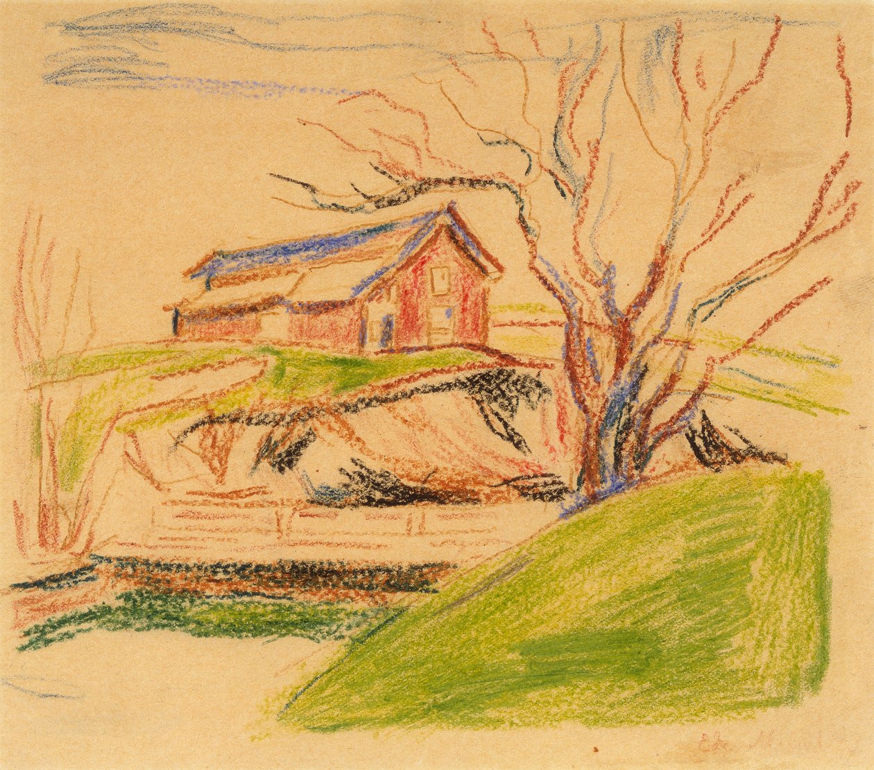House on the Hill by Edvard Munch