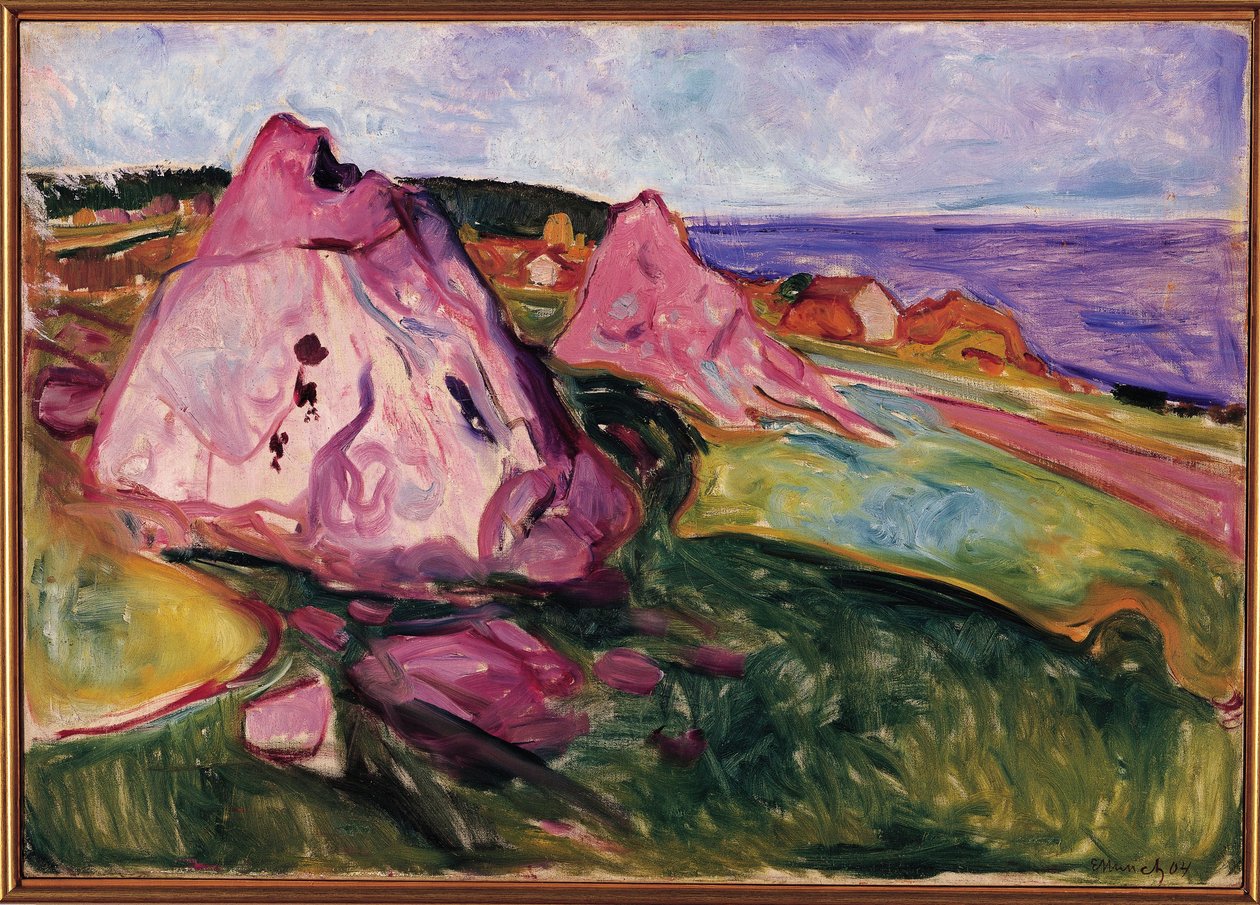 Landscape, Violet Rocks by Edvard Munch: Fine art print