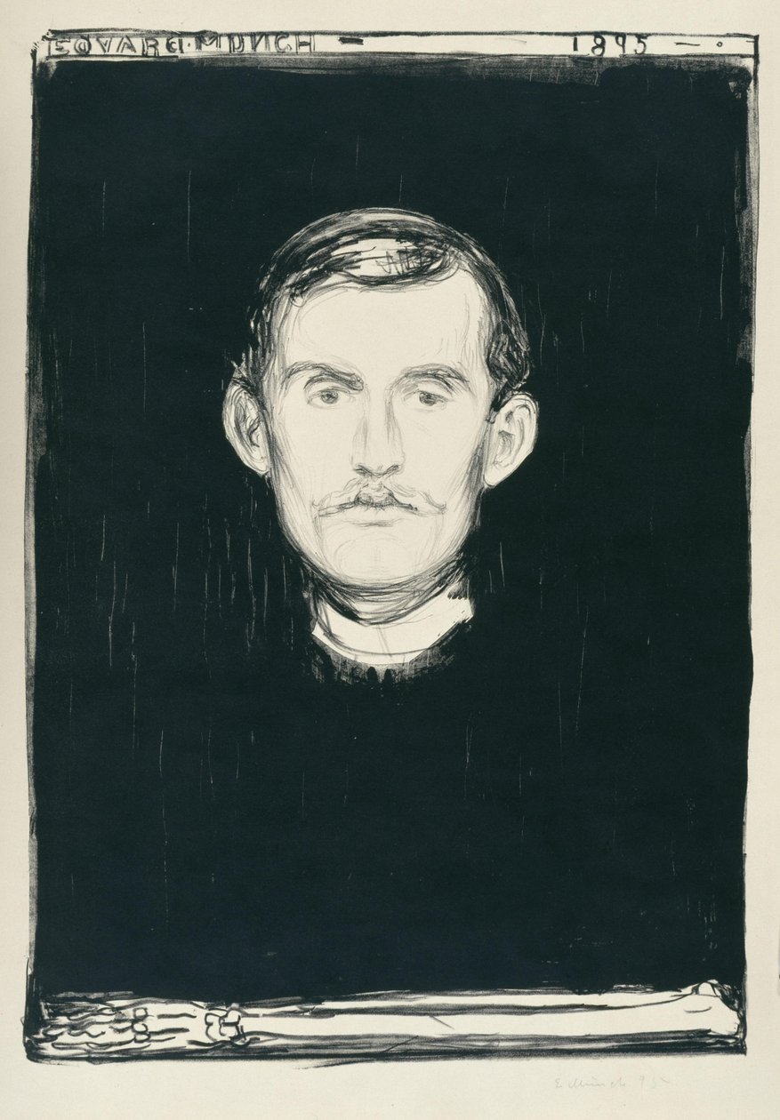 Self-Portrait (with Skeletal Arm) by Edvard Munch