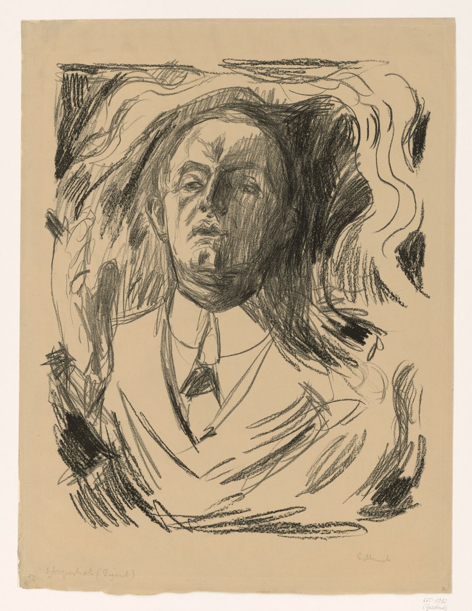 Self-Portrait with Cigarette by Edvard Munch