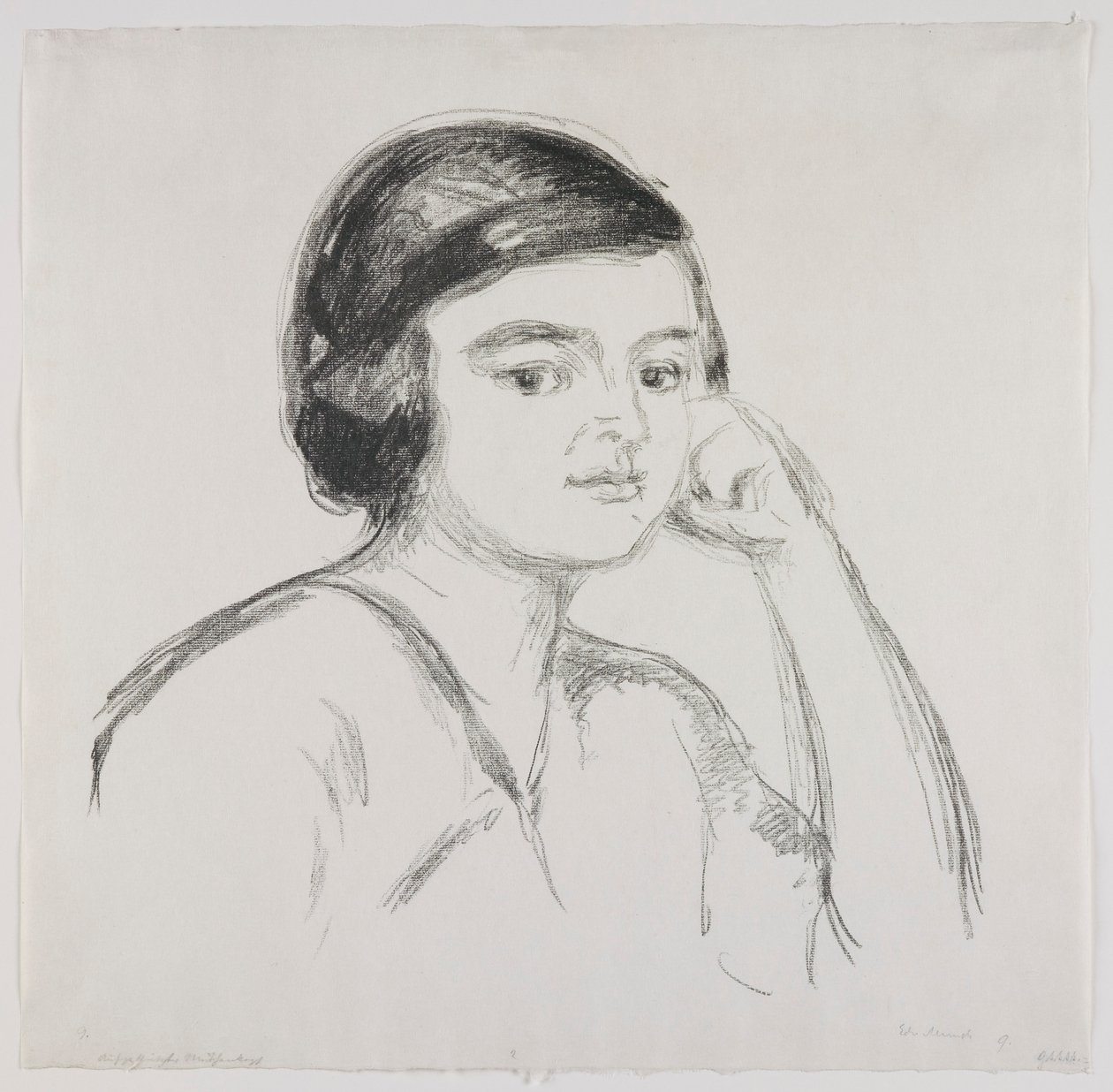 Young Woman with Hand on Her Cheek by Edvard Munch