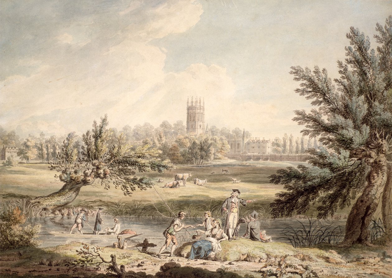 Magdalen College, Oxford, View from Cherwell Looking North West, 1791-92 by Edward Dayes